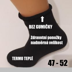 Zdravotní ponožky nadměrná velikost termo